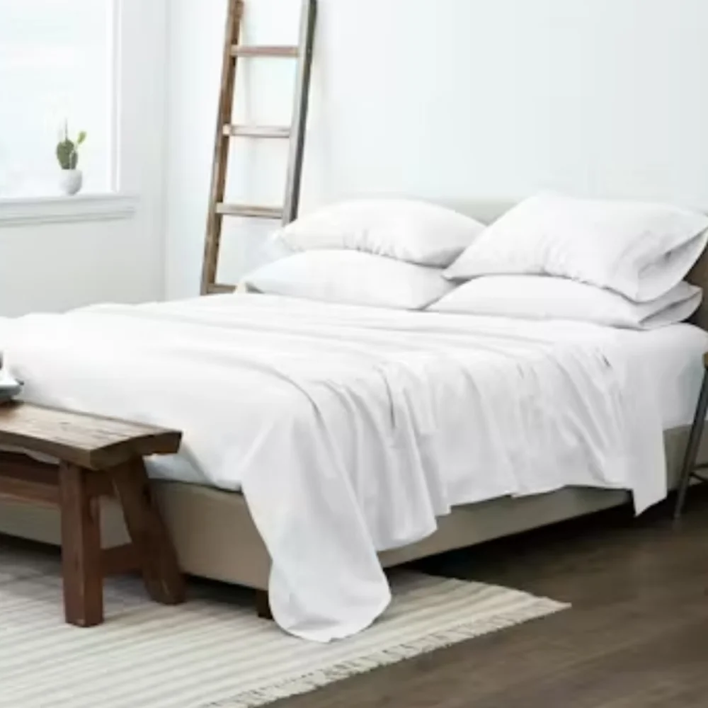 Microfiber Bed Sheet Sets - White, King, 6 Piece, Double-Brushed